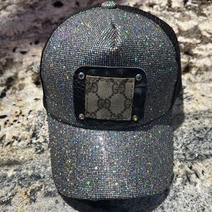 Upcycled Sandra Ling GG Sparkle Trucker Hat NWOT